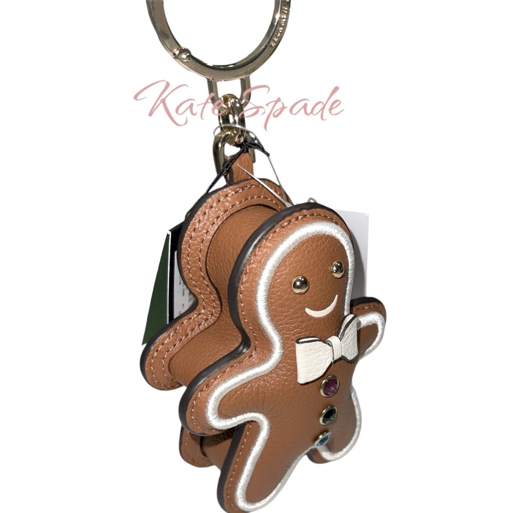 NWT! KATE SPADE GINGERBREAD KEYCHAIN BAG CHARM - Picture 6 of 8